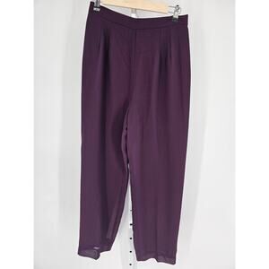 Virgo Women's Straight Leg High Rise Purple Elastic Waist Polyester Pants Sz 10